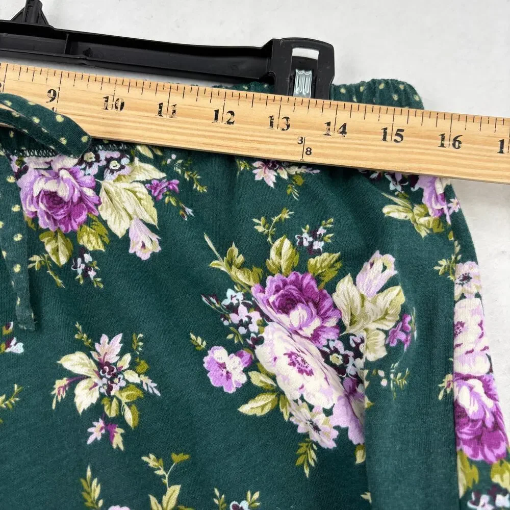 Carole Hochman 2 Piece Pajama Set Size M Green‎ Floral Heavenly Soft Sleepwear